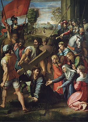 Archivo:Christ Falling on the Way to Calvary - Raphael