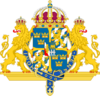 Coat of arms of Swedish Monarch (Member of the Garter variant).svg