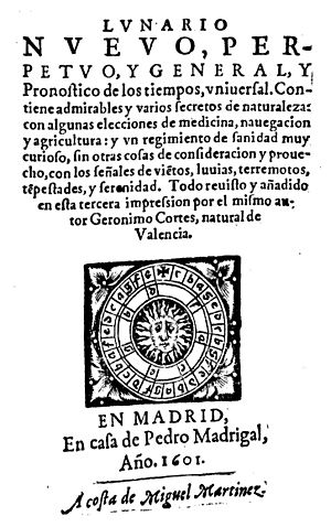 Archivo:Cortés - Lunario nueuo, perpetuo, y general, y pronostico de los tiempos, uniuersal, 1601 - 149499