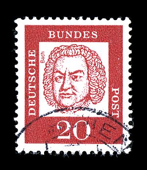 Archivo:Deutsche Bundespost - Bedeutende Deutsche - Johann Sebastian Bach - 20 Pfennig