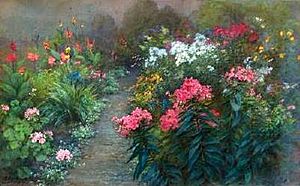 Archivo:Fidelia Bridges - A Garden in Bloom - 1897