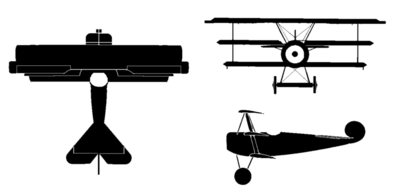 Fokker Dr.I 3-view silhouette.png