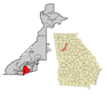 Fulton County Georgia Municipalities Map Fairburn Highlighted