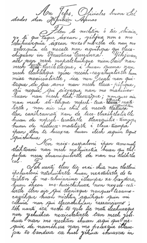 Archivo:Manifiesto zapatista en náhuatl
