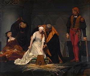 Archivo:PAUL DELAROCHE - Ejecución de Lady Jane Grey (National Gallery de Londres, 1834)
