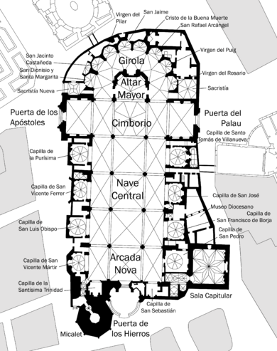 Archivo:Plano de la Catedral de Valencia con leyenda 2