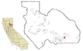 Plumas County California Incorporated and Unincorporated areas Portola Highlighted