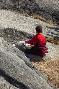 Archivo:Ritual Practitioner on Inwangsan Mountain (Detail)