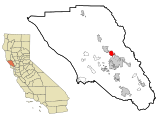 Sonoma County California Incorporated and Unincorporated areas Larkfield-Wikiup Highlighted.svg