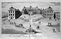 Archivo:View of the Royal Château de Lunéville from the entrance in the 18th century