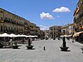 Vista de la Plaza Mayor desde la Rúa del Sol