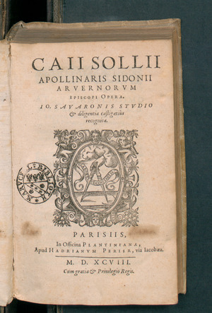 Archivo:Caii Sollii Apollinaris Sidonii Opera