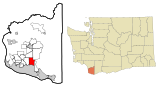 Clark County Washington Incorporated and Unincorporated areas Orchards Highlighted.svg
