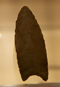 Archivo:Clovis spear point, British Museum