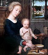 Gerard David - Madonna and Child with the Milk Soup (Royal Museums of Fine Arts of Belgium)