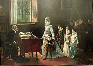 Archivo:Los hijos de Antonio Pérez ante Rodrigo Vázquez (Museo del Prado)