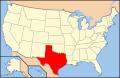 Map of USA TX