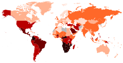 Archivo:Map of countries by GINI coefficient (1990 to 2020)