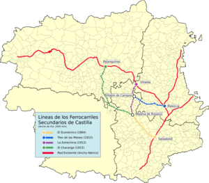 Archivo:Mapa Ferrocarriles Secundarios de Castilla