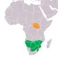Mapa distribuicao original white rhino