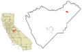 Mariposa County California Incorporated and Unincorporated areas Yosemite Valley Highlighted