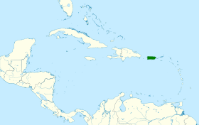 Distribución geográfica de la tangara puertorriqueña.