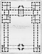 Palais du Luxembourg - Plan du premier étage - Architecture françoise Tome2 Livre3 Ch8 Pl3
