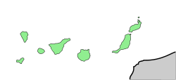 Distribución de Kleinia neriifolia.