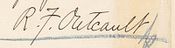 Signature of R. F. Outcault in 1896, from - Claim for copyright on The Yellow Dugan Kid (cropped).jpg