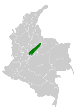 Distribución geográfica del pijuí de Cundinamarca.