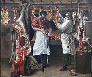 Archivo:'The Butcher's Shop', oil on canvas painting by Annibale Carracci