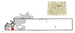Arapahoe County Colorado Incorporated and Unincorporated areas Castlewood Highlighted.svg