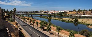 Archivo:Badajoz, Guadiana River from the Alcazaba 85p-2h