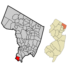 Bergen County New Jersey Incorporated and Unincorporated areas North Arlington Highlighted.svg