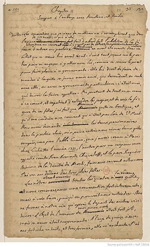Archivo:Casanova Histoire de ma vie manuscript Vol X, Chap. II, p. 1