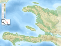Haiti blank map with topography