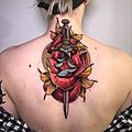 Karolina Wilczewska Rose Dagger Tattoo