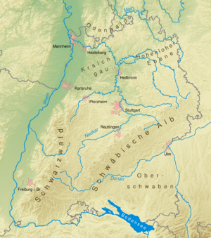 Archivo:Karte Baden-Wuerttemberg physisch