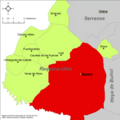 Localización de Requena respecto a la comarca de Requena-Utiel