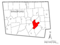 Map of Asylum Township, Bradford County, Pennsylvania Highlighted