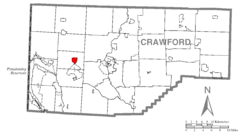 Map of Harmonsburg, Crawford County, Pennsylvania Highlighted.png