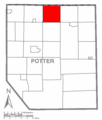Map of Potter County, Pennsylvania Highlighting Genesee Township