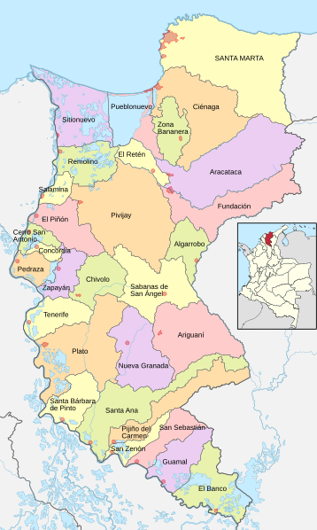 Mapa de Magdalena (político)