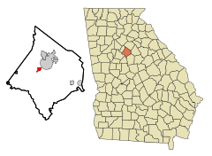 Newton County Georgia Incorporated and Unincorporated areas Porterdale Highlighted.svg