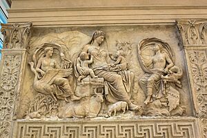Archivo:Panel of Tellus, Ara Pacis, Rome