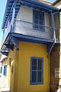 Picturised old traditional houses in Nicosia Republic of Cyprus during summer 