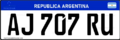 Placa Argentina del Mercosur AJ707RU
