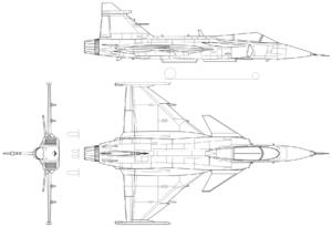 Archivo:Saab JAS 39 Gripen 3-view