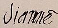 Signature of Diane de Poitiers