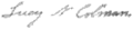 Signature of Lucy Newhall Colman